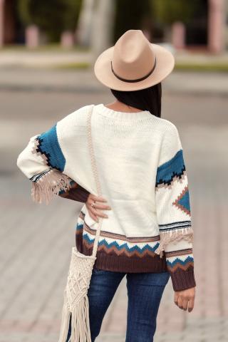 Pull Ethnique à Franges