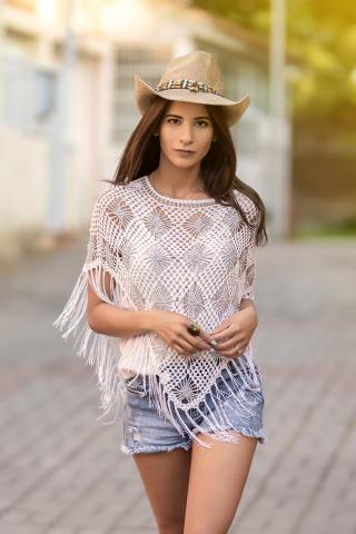 Tissu poncho bohème