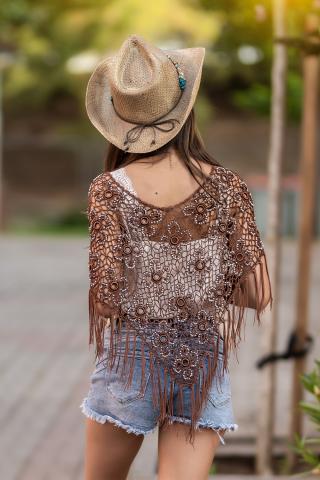 Boho Blumenponcho
