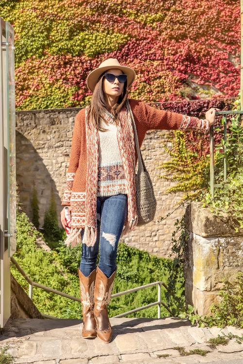 Boho Kumal Strickjacke