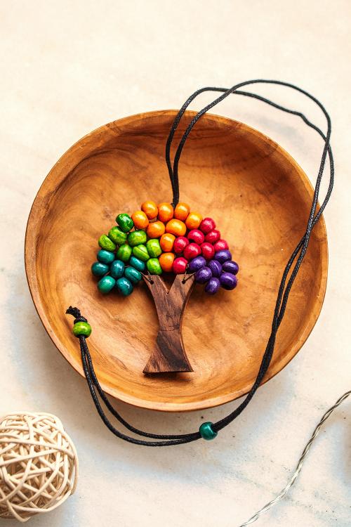 Collier de graines d'arbre Boho