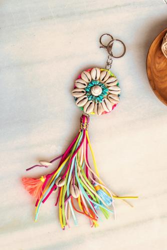 Bohemian seashell keychain