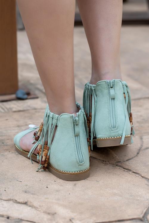 Sandals with fringe and hot sale beads