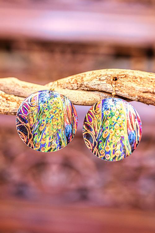 Pendientes boho Pavo