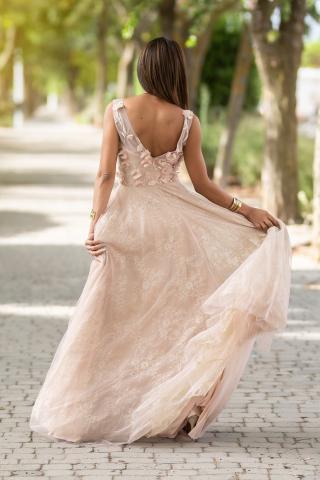 Rose Quartz Boho Guest Dress