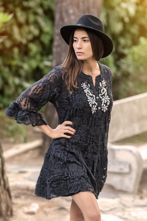 Boho Black Latika dress