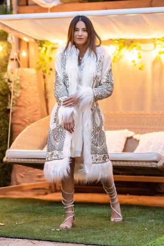 Cappotto Kalexa glamour di lusso Boho