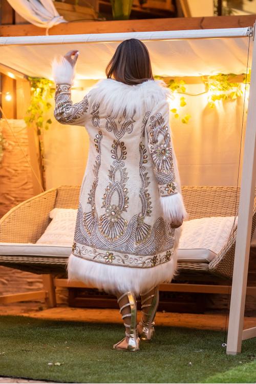 Cappotto Kalexa glamour di lusso Boho
