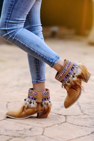Botines Boho Plumas
