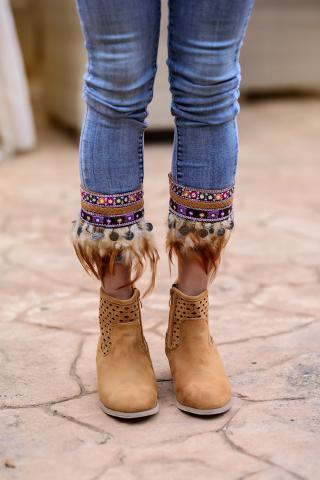 Botines Boho Plumas
