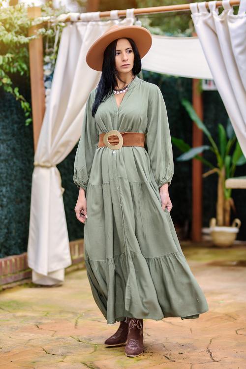 Boho Kajol Dress Color Green Size One Size