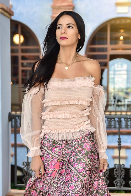 Haut bohème en tulle