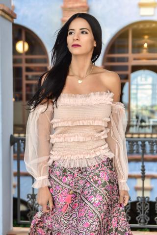 Haut bohème en tulle