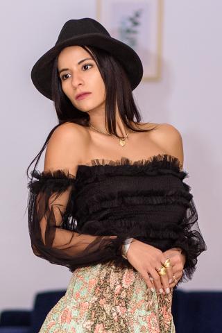 Haut bohème en tulle