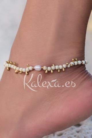 Tobillera Boho Perla Gota
