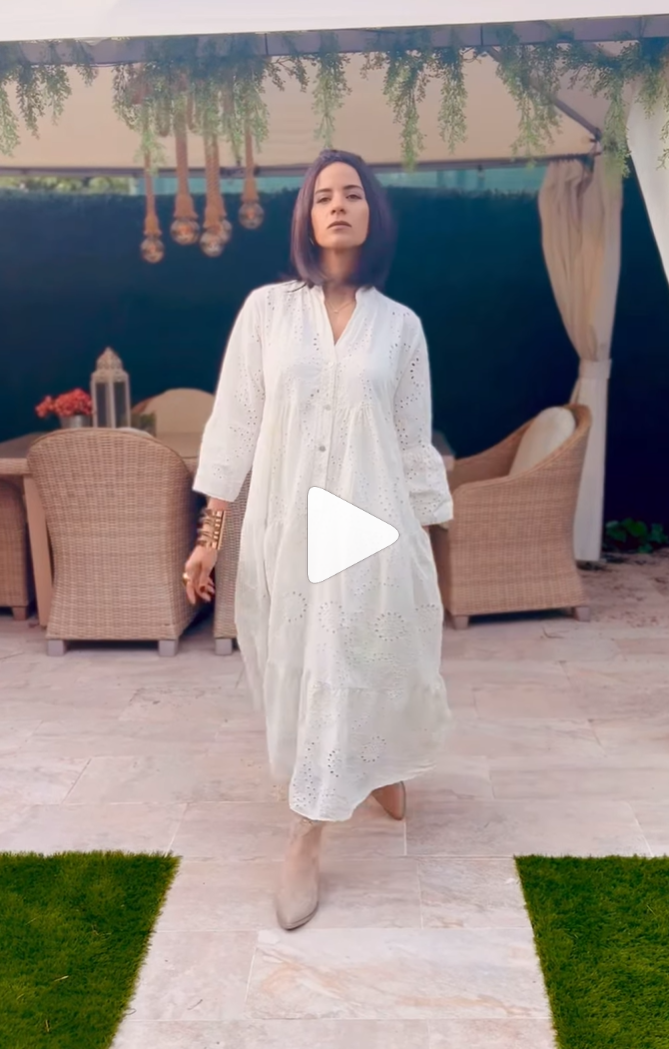 Vestito Boho ricamato inglese